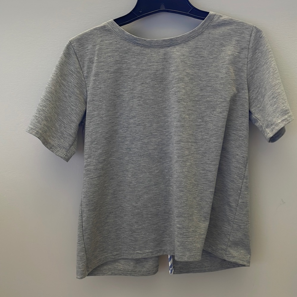 Gray Tee with bows up the back